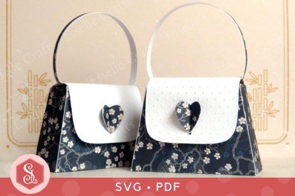 Download Handbag Favour Box SVG + PDF Template - Premium Resources