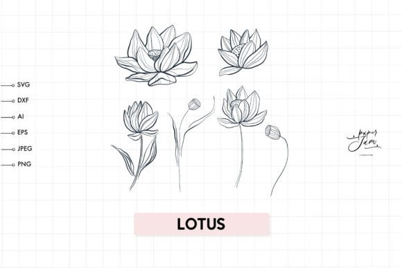 Download Lotus Set Flower SVG PNG - Premium Resources