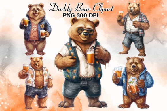 Download Daddy Bear Sublimation Clipart Bundle - Daddy bear Collection